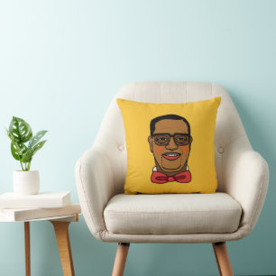 coussin jeté jaune moutarde avec noeud papillon