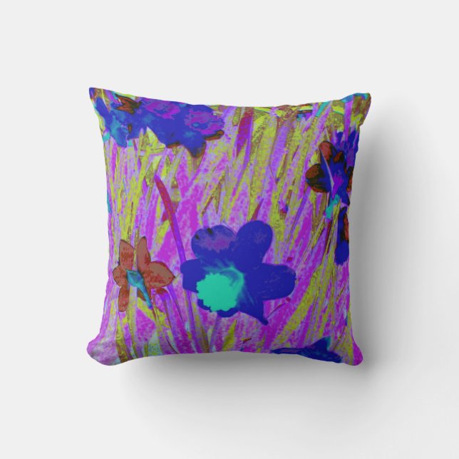 Coussin jeté 'Jonquilles violettes' (Recto)