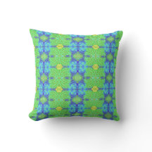 Coussin jeté lime et myrtille