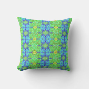 Coussin jeté lime et myrtille