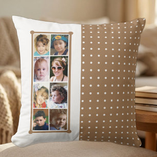 Coussin jeté marron 16 collage photo points
