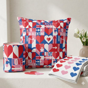 Coussin jeté moderne de la Saint-Valentin pour l'a