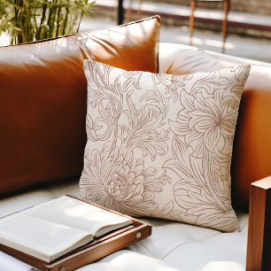 Coussin jeté motif chrysanthème William Morris