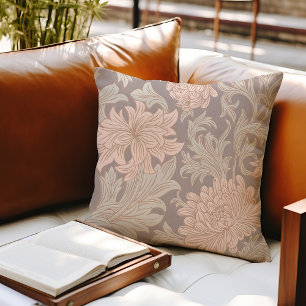 Coussin jeté motif chrysanthème William Morris