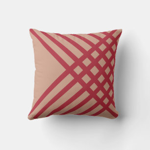Coussin jeté motif géométrique rouge Bourgogne