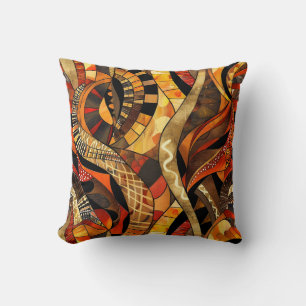 Coussin jeté motif tribal africain