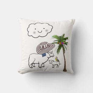 Coussin Jeté Mouton Palmier