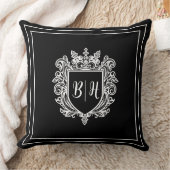 Coussin jeté noir aux initiales de blason de coupl (Couverture)