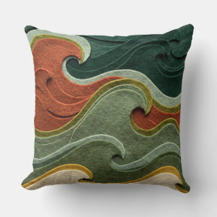 Coussin jeté Ocean Wave Ripple – Forêt de mousse r