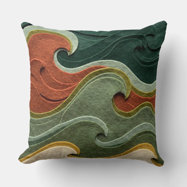 Coussin jeté Ocean Wave Ripple – Forêt de mousse r (Recto)