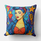 Coussin jeté/oreiller Rockabilly Rétro (Recto)