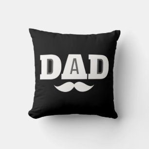 Coussin jeté Papa Moustache Sourcil Noir Gris Oran