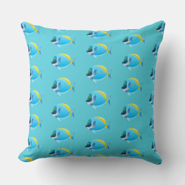 Coussin Jeté - Poisson Tropical (Recto)