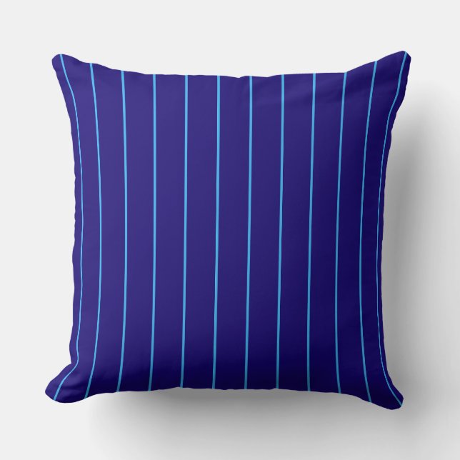 Coussin jeté rayé bleu marine | Moderne et côtier  (Recto)