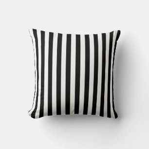 Coussin jeté rayures noir et blanc