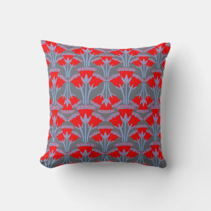 Coussin jeté Red Bellflower   One Owl Artist