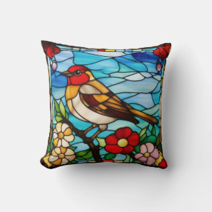 Coussin jeté Robin en verre coloré