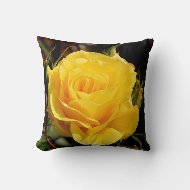 Coussin jeté Rose Jaune (Recto)