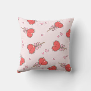 Coussin jeté sucette cœur Kawaii