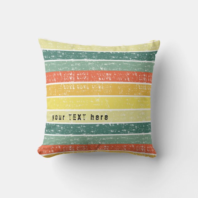 Coussin jeté thème côtier à rayures rétro (Recto)