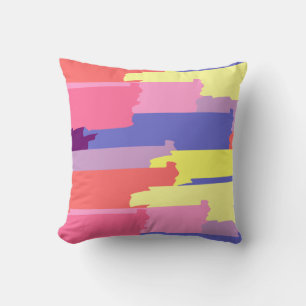 Coussin Jeté Traits de Pinceau Colorés