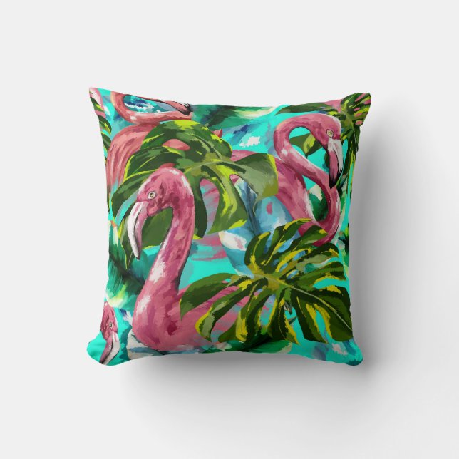 COUSSIN JETÉ TROUPEAU DE FLAMANTS (Recto)
