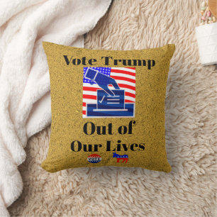 Coussin Jeté Votez Trump Hors de Nos Vies