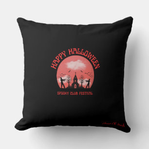 Coussin Jetée de festival du Club Fantôme Halloween noir