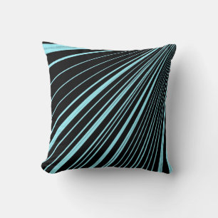 Coussin Jeter Bande d'oreiller Aqua Bleu Noir