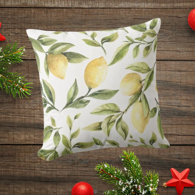 Coussin Jeter citrons d'oreiller jaune pastel (Créateur téléchargé)