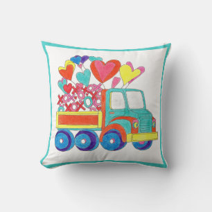 Coussin Jeter Coeurs Camion Pillow