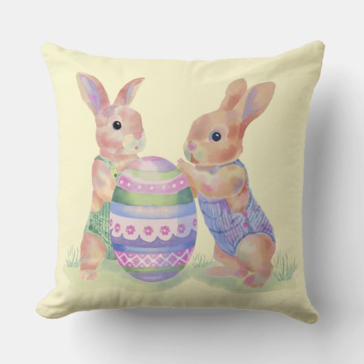 Coussin Jeter des lapins d'Oeufs d'Oreiller (Recto)