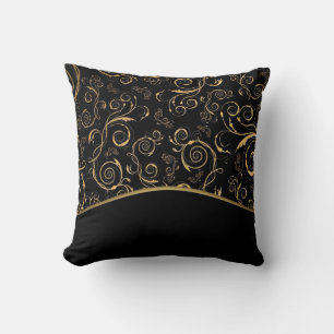 Coussin Jeter des perches d'oreiller/noir et or