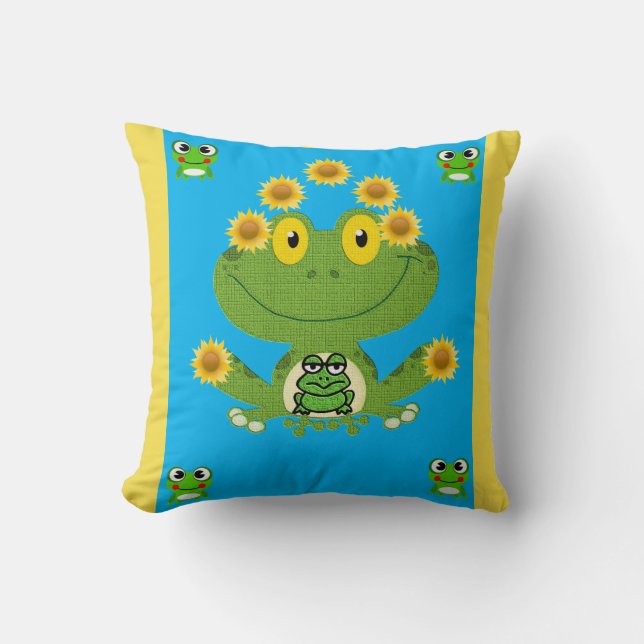 Coussin jeter la grenouille de décore d'oreiller (Recto)
