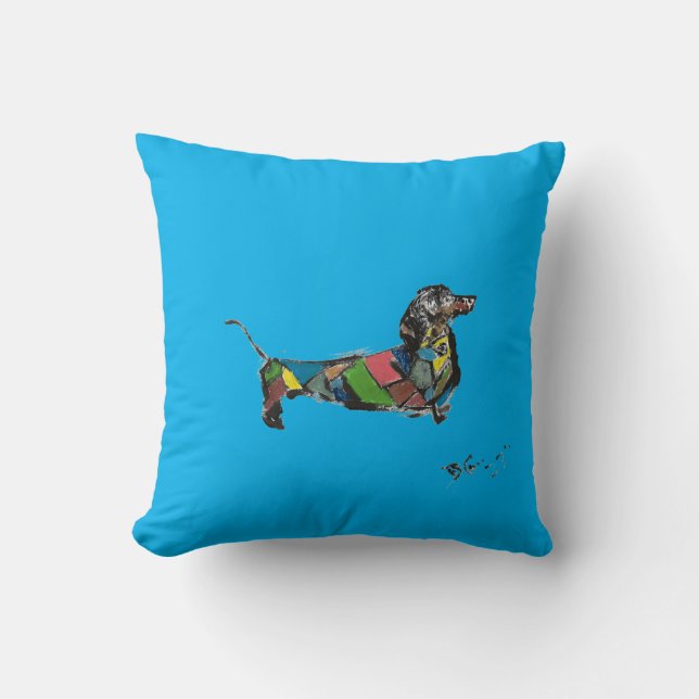 Coussin Jeter l'oreiller avec Dachshund coloré (Recto)
