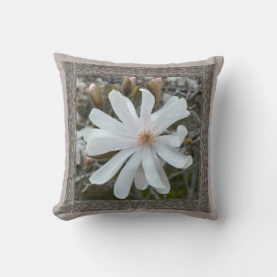 Coussin Jeter l'oreiller avec de belles Magnolia blanches