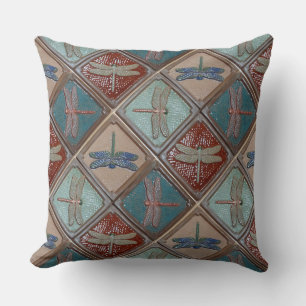 Coussin Jeter L'Oreiller Avec Des Carreaux De libellules