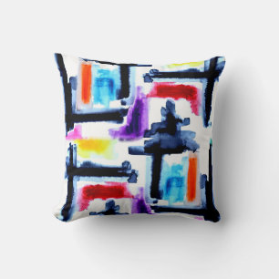 Coussin Jeter l'oreiller avec le bloc de couleur Abstrait