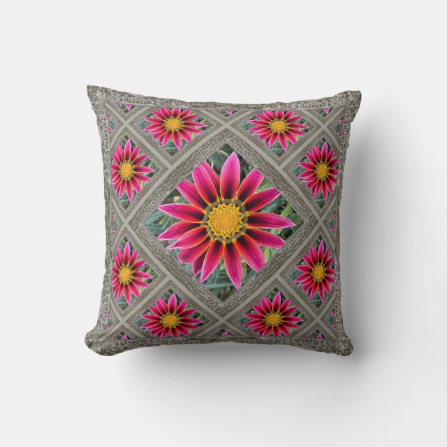 Coussin Jeter l'oreiller avec Magenta Gazania (Recto)