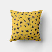 Coussin Jeter l'oreiller avec Motif d'abeille à main en ja (Verso)