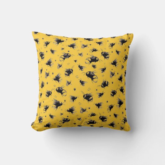 Coussin Jeter l'oreiller avec Motif d'abeille à main en ja (Recto)