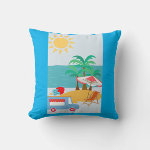 Coussin Jeter l'oreiller avec plage et popsicle