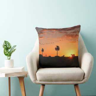 Coussin Jeter l'oreiller avec un troupeau d'oiseaux au cou