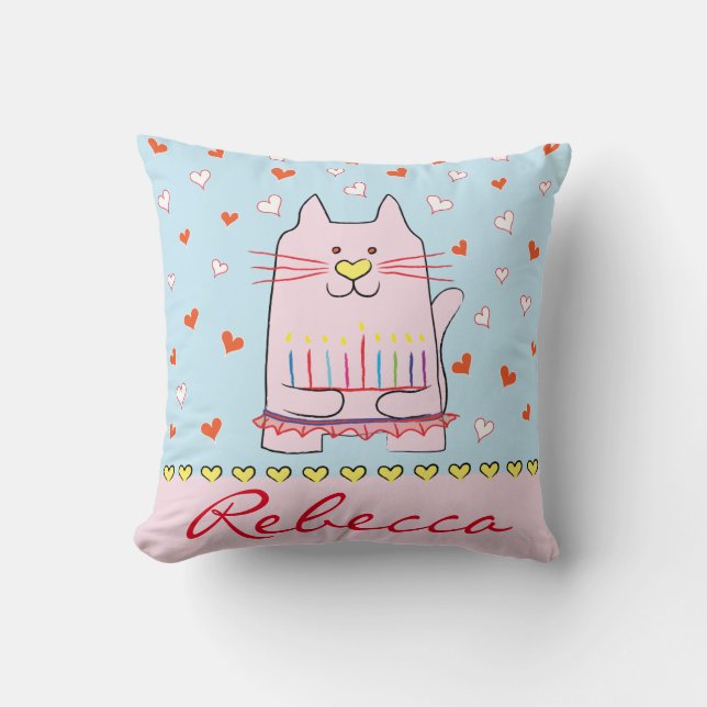 Coussin Jeter l'oreiller Hanoukka Ballet Cat (Recto)