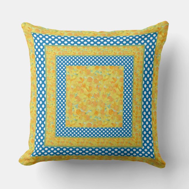 Coussin Jeter l'oreiller ou le coussin, les jonquilles et  (Recto)