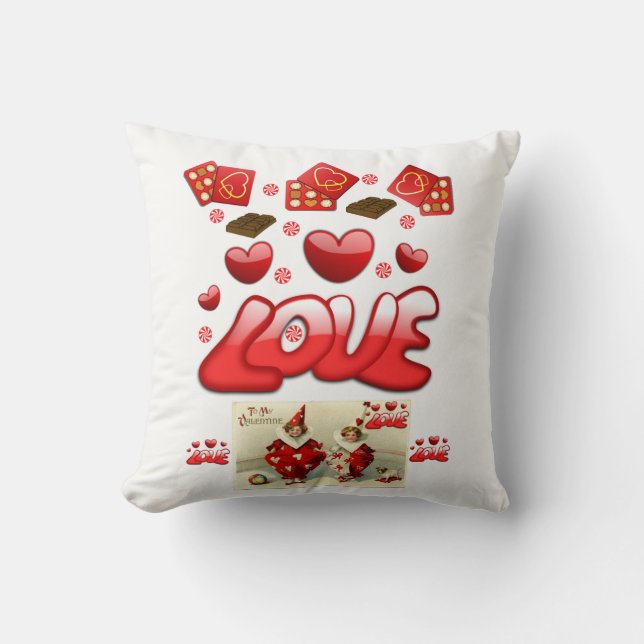 Coussin Jeter l'oreiller Saint-Valentin (Recto)