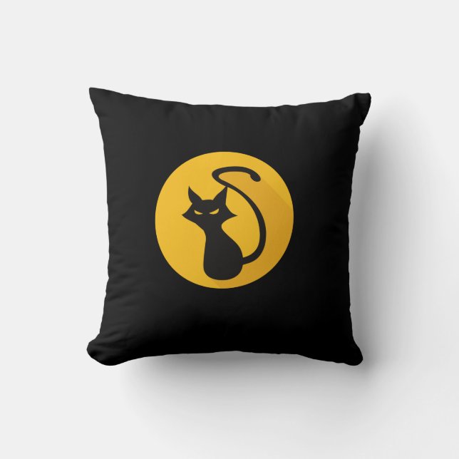 Coussin Jeter l'oreiller Un chat noir terrifiant (Recto)
