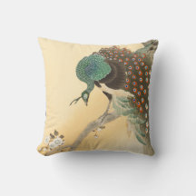 JETER PILLOW JAPONAIS PEACOCK AVEC PERSONNEL INTIA