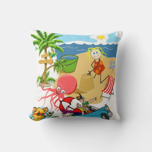 Coussin Jeter Pillows Plage Plage Amusants Octopus