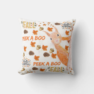 Coussin Jeter un oeil à un écureuil d'automne Jeu d'oreill
